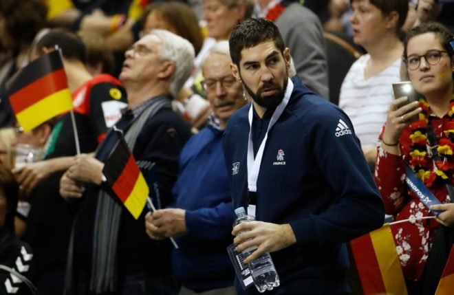 Nikola Karabatic, espectador en el partido Alemania-Francia del...