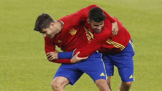 Morata and Costa in the Spanish national team.