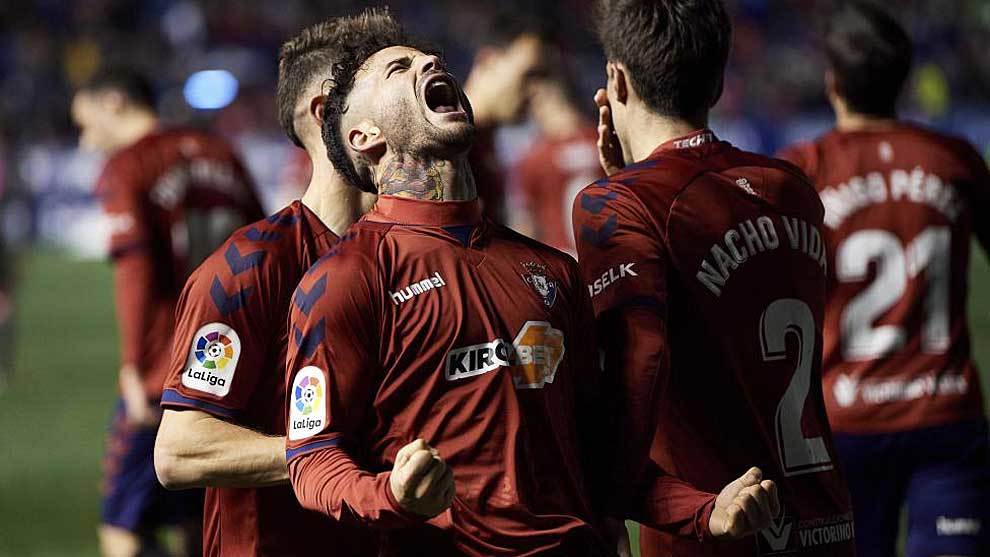 Rubn Garca celebra con rabia su decisivo gol al Granada de este...