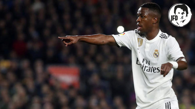 Vinicius during the game against Barcelona.