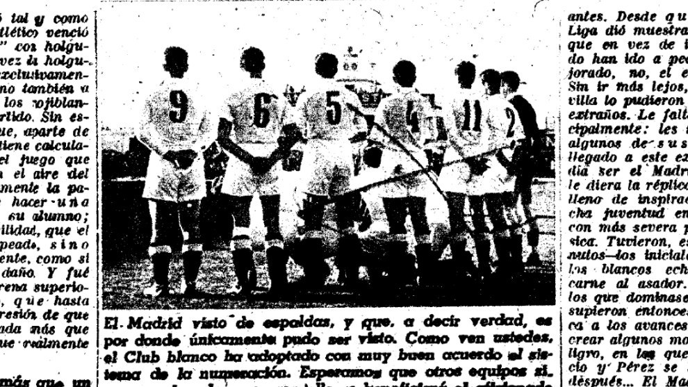 MARCA talking about the first use of numbers in Spanish football.