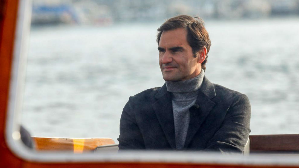 Roger Federer en el acto de presentacin de la Laver Cup 2019.