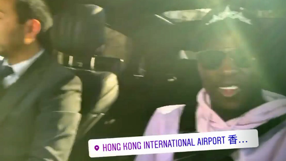 Captura del vdeo de Mendy que ubic en el aeropuerto de Hong Kong