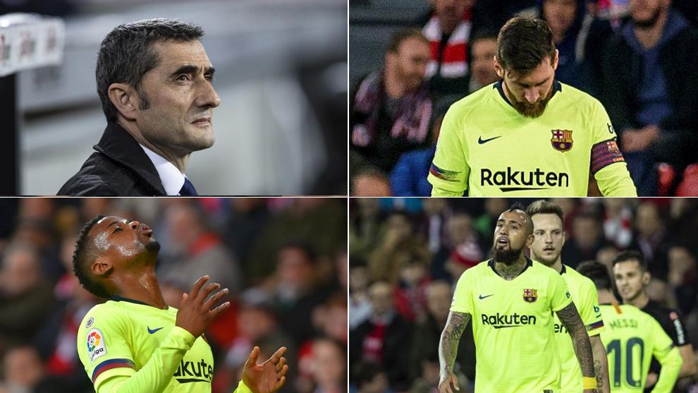 Valverde, Messi, Semedo, Vidal y Rakitic, en San Mams