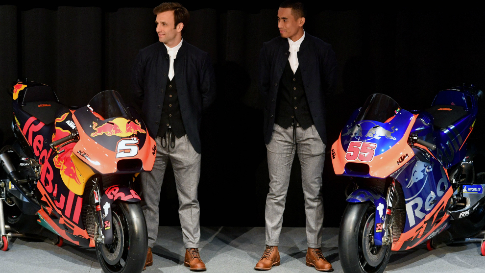 Zarco y Syahrin, en la presentacin de las KTM para 2019.