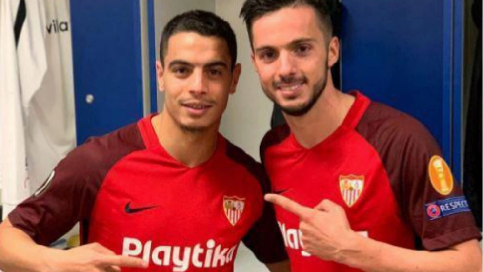 Bem Yedder and Sarabia after the European game against Lazio.