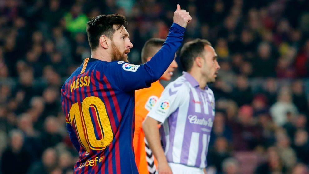 Leo Messi celebra su gol