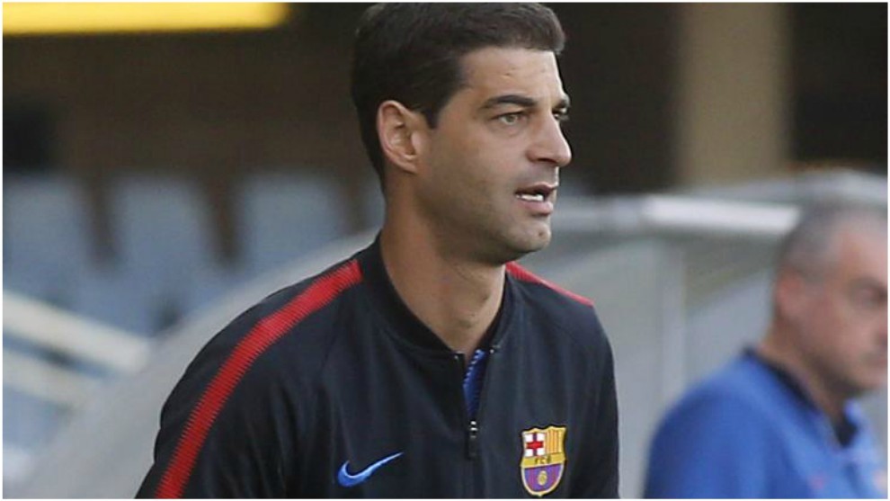 Gerard Lpez, como entrenador del filial del Barcelona la pasada...