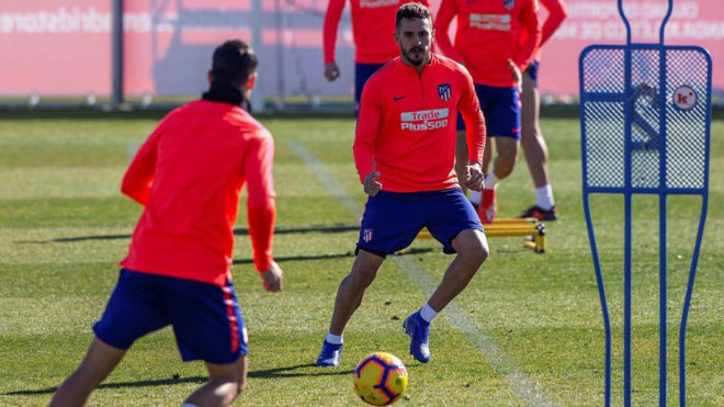Koke trained with the main group.