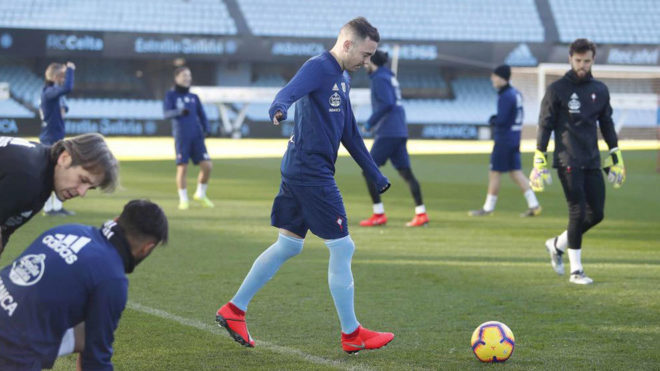 Iago Aspas was injured in the warm-up ahead of the Levante clash