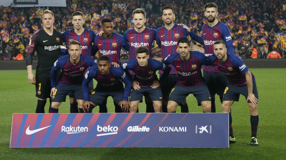 Barcelona&apos;s line-up for a match this season.