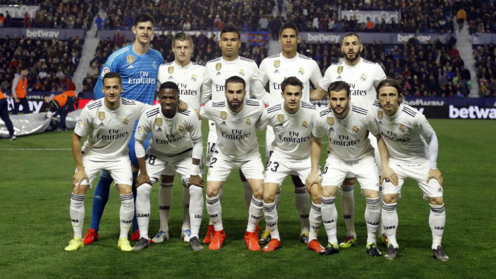 Equipo titular del Real Madrid en la pasada jornada de Liga