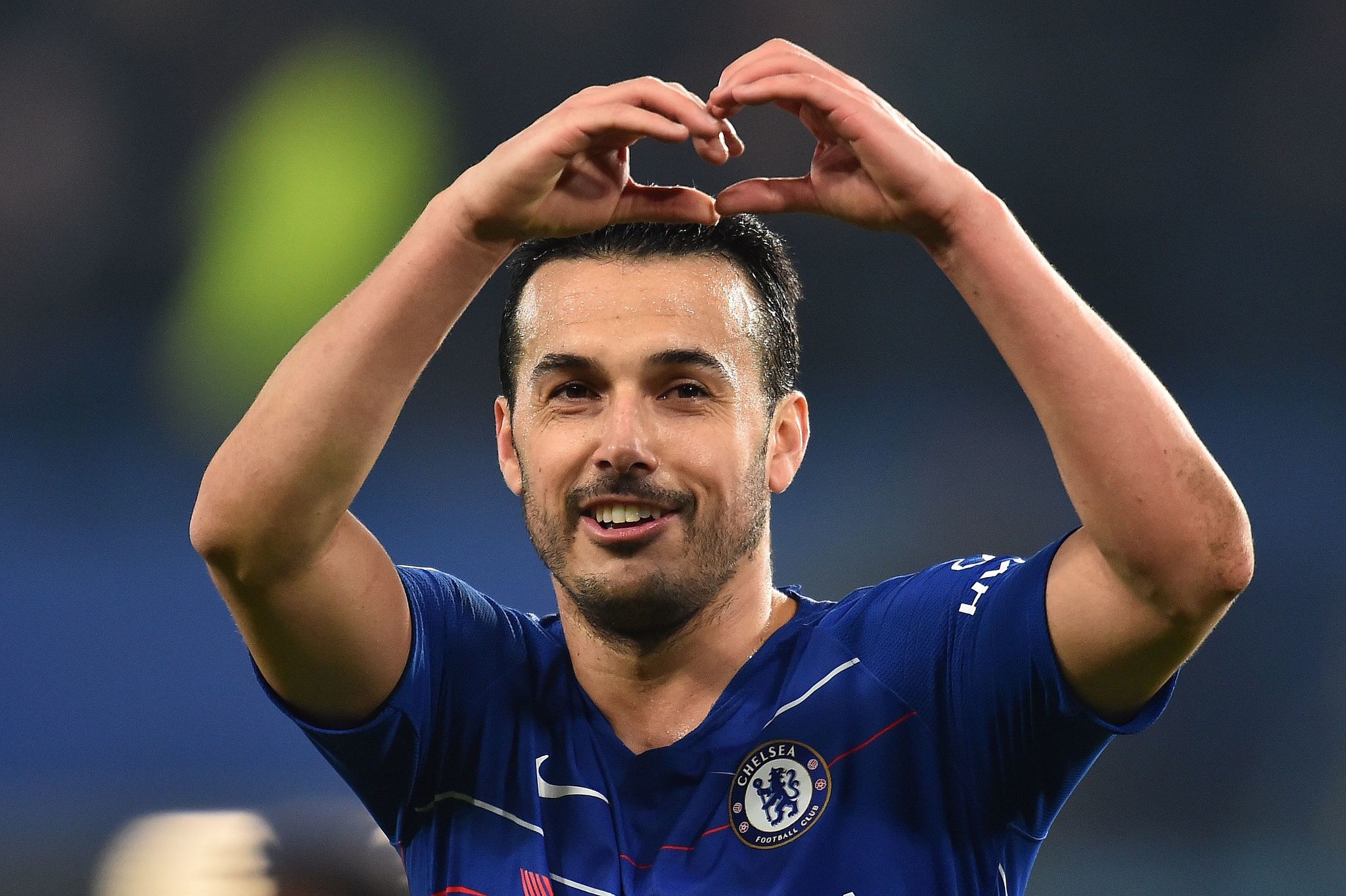 Chelseas Spanish midfielder <HIT>Pedro</HIT> applauds the fans following the English Premier League football match between Chelsea and Tottenham Hotspur at Stamford Bridge in London on February 27, 2019. - Chelsea won the match 2-0. (Photo by Glyn KIRK / AFP) / RESTRICTED TO EDITORIAL USE. No use with unauthorized audio, video, data, fixture lists, club/league logos or live services. Online in-match use limited to 120 images. An additional 40 images may be used in extra time. No video emulation. Social media in-match use limited to 120 images. An additional 40 images may be used in extra time. No use in betting publications, games or single club/league/player publications. /