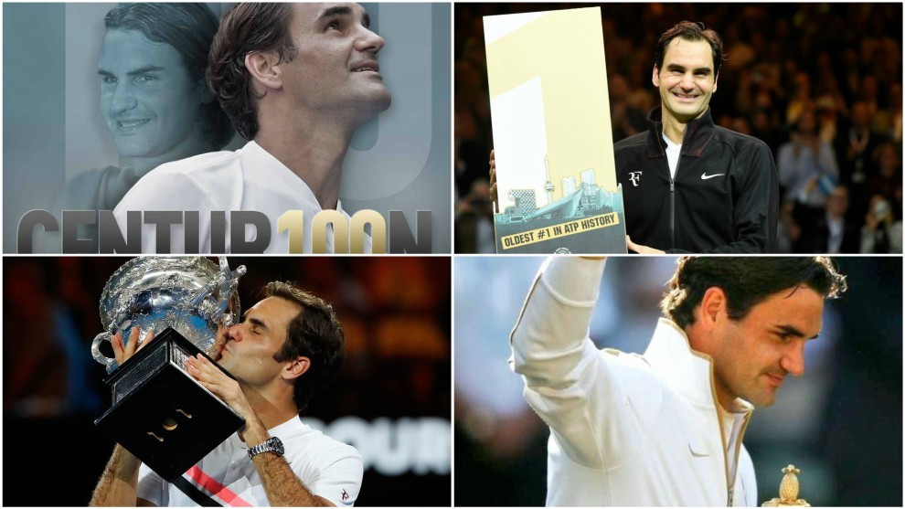 Federer, con algunos de sus rcords