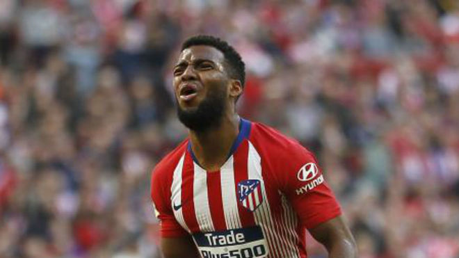 Thomas  Lemar looking frustrated in a match for Atletico Madrid