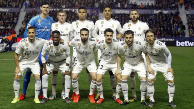Real Madrid&apos;s starting XI at Levante last weekend.