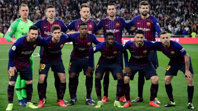 Barcelona&apos;s starting line-up in the Copa del Rey against Real Madrid.
