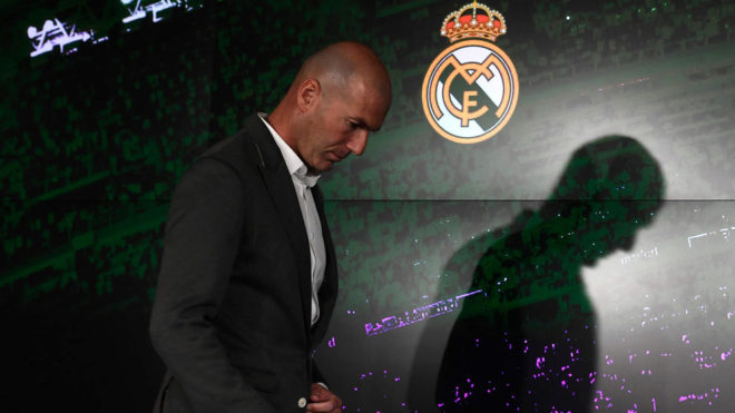 Zinedine Zidane in his presentation as Real Madrid head coach