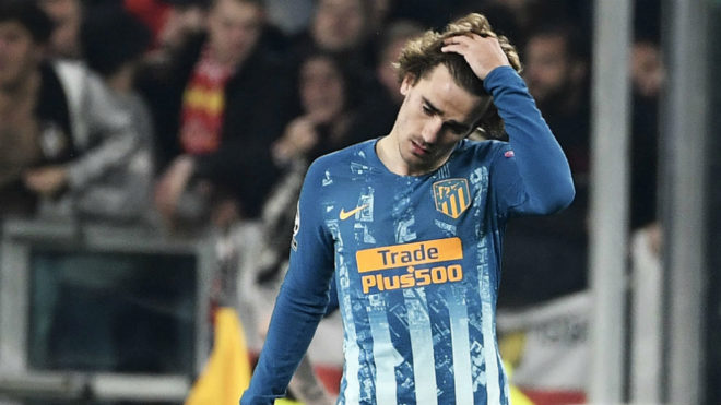 Antoine Griezmann looking frustrated during the match
