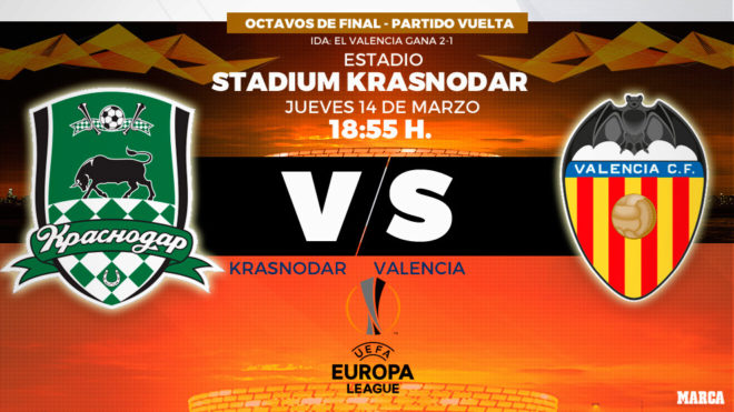Krasnodar - Valencia - 14/03/2019 - 18.55 horas - Europa League