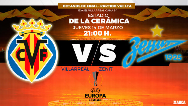 Villarreal vs Zenit - 21:00 horas - 14/03/2019 - Europa League
