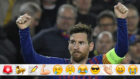 Messi celebra un gol contra el Bara