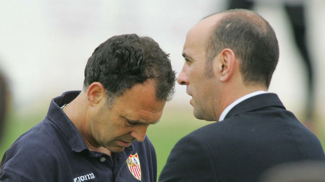 Joaquin Caparros and Monchi in the 2004/05 season