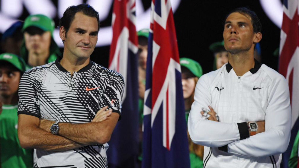 Roger Federer y Rafael Nadal, tras uno de sus partidos