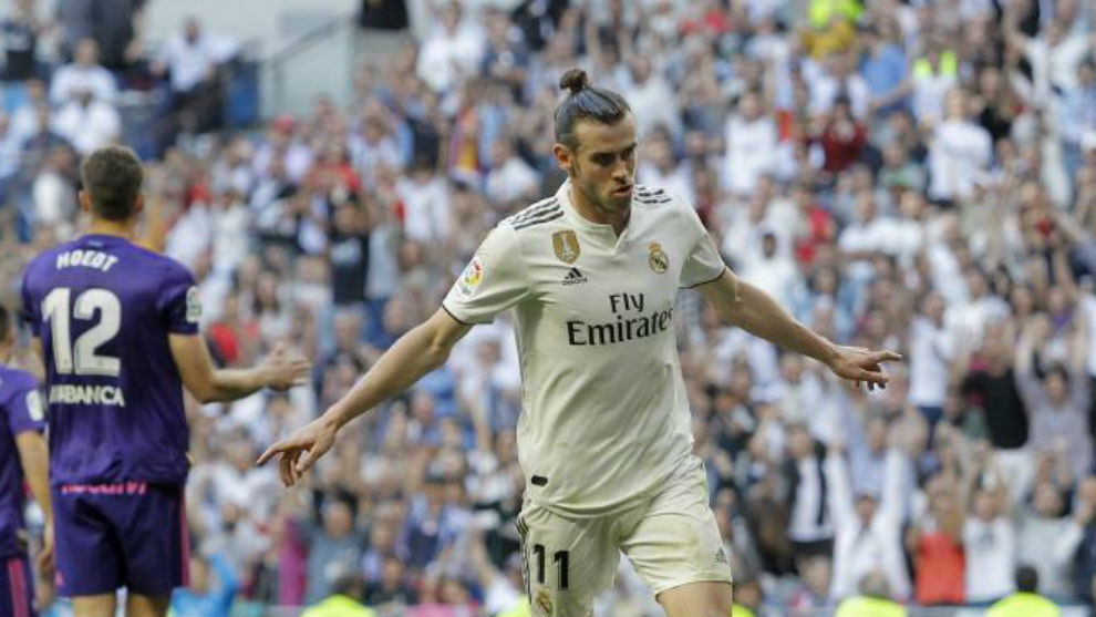 Bale celebrates his goal against Celta.