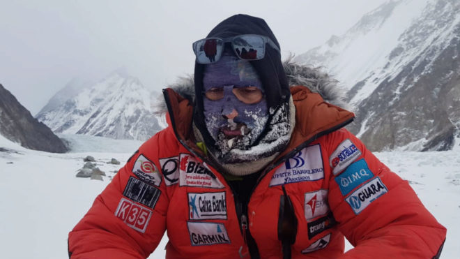 Alex Txikon, en el K2