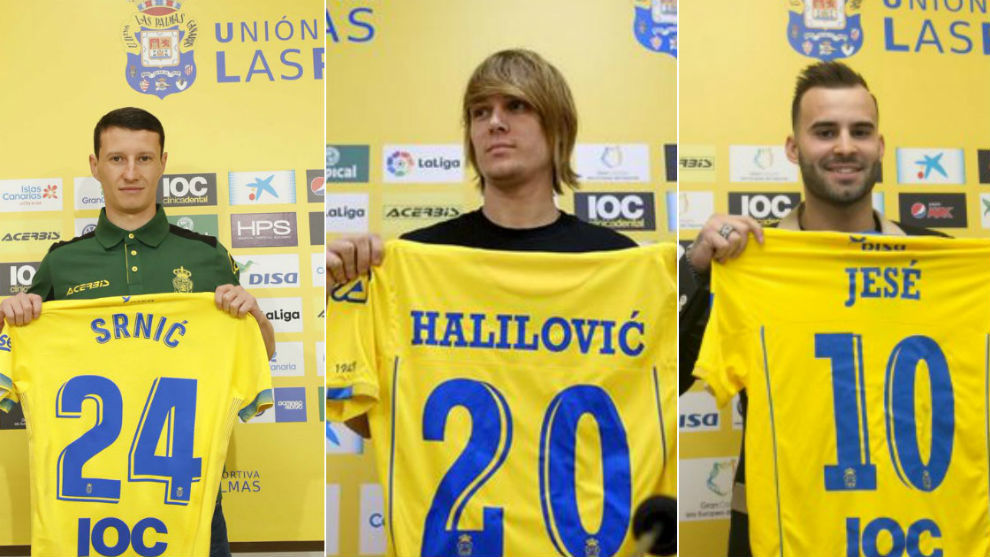 Srnic, Halilovic y Jes, posando como jugadores amarillos