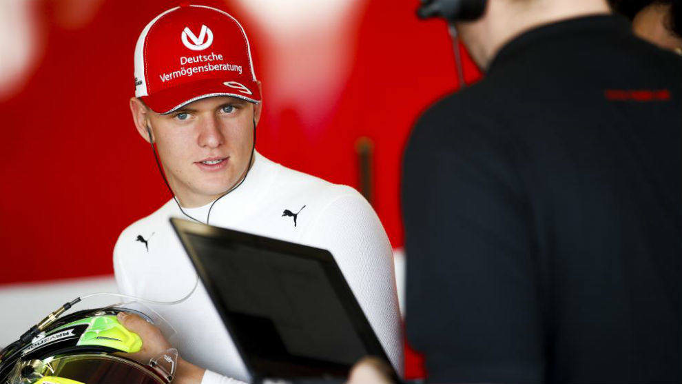 Schumacher, durante los test de F2 con el equipo Prema en Jerez.