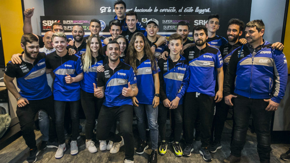 El equipo MS Racing, en su presentacin en Madrid.