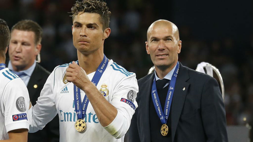 Cristiano Ronaldo y Zidane en una imagen de la temporada pasada.