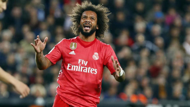 Marcelo frustrated during the match.