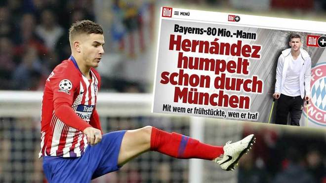 Lucas Hernandez playing for Atletico Madrid, and the front cover of...