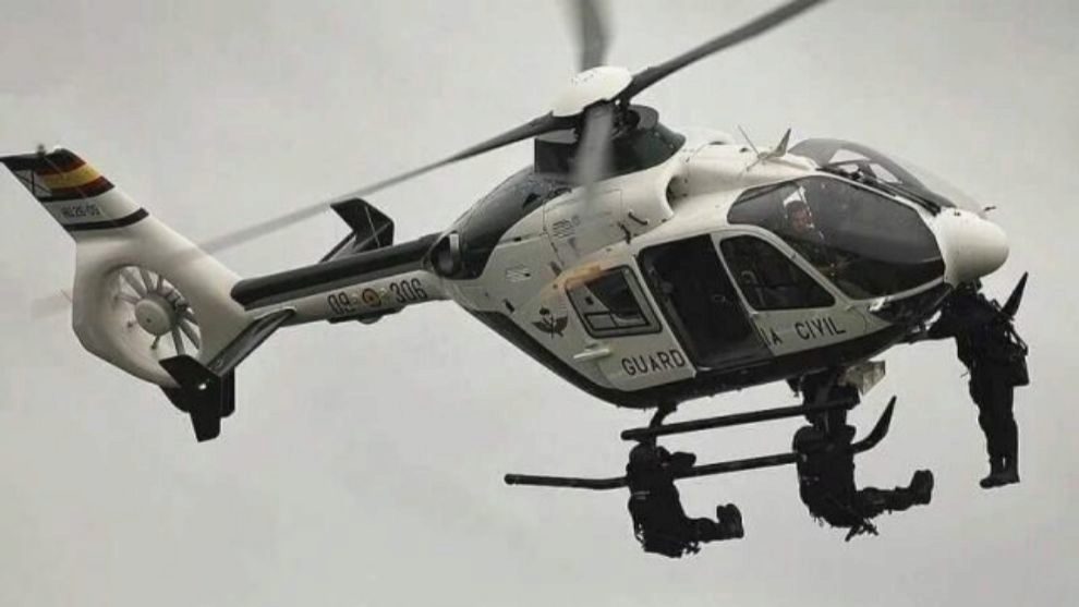 Una imagen del helicptero de la Guardia Civil