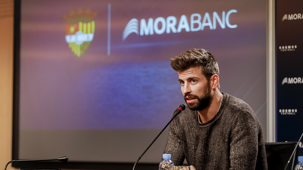 Piqu, durante la rueda de prensa en Andorra