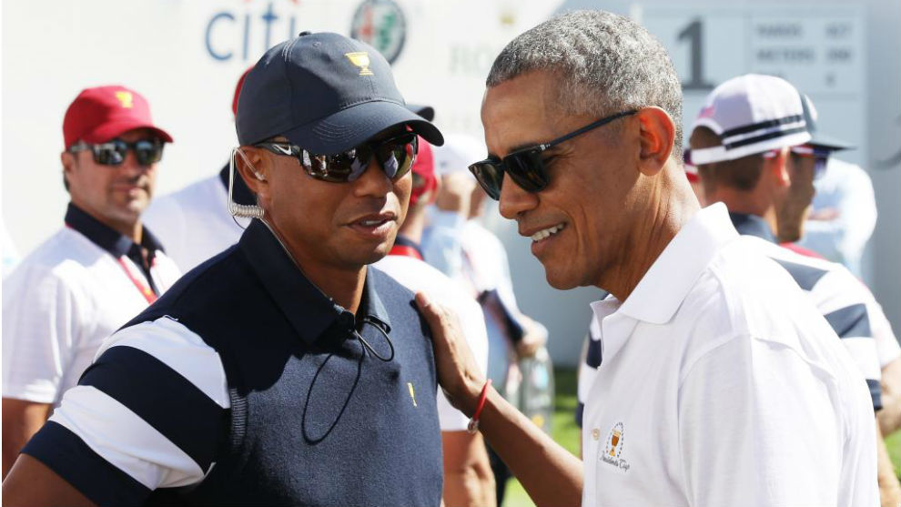 Tiger y Obama en la Presidents Cup de 2017.