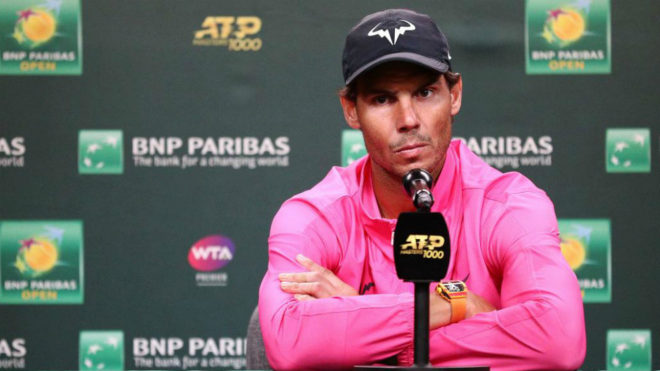 Rafa Nadal in a press conference.