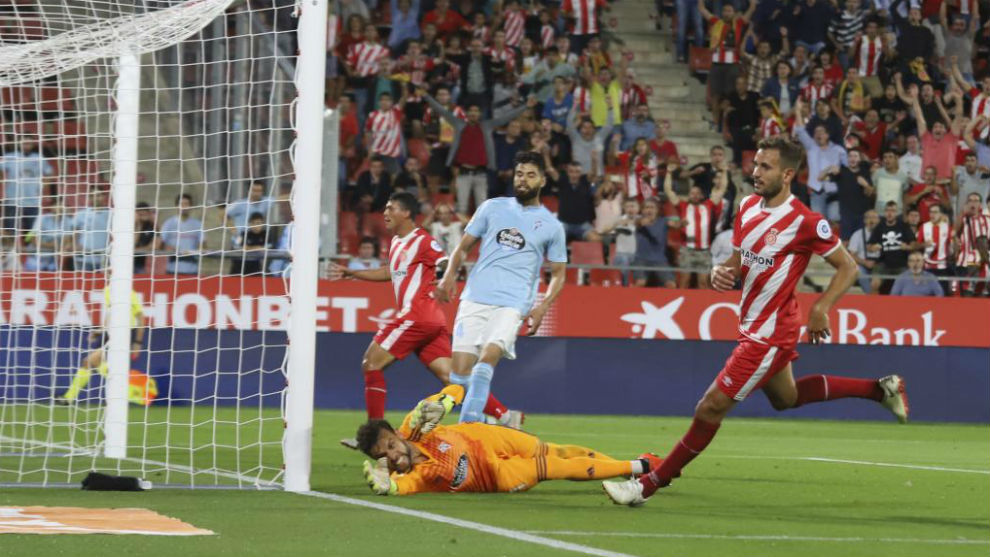 Gol del Girona al Celta en el partido de la primera vuelta.