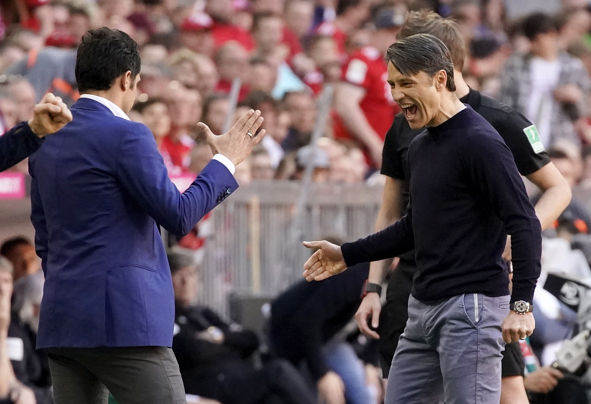 Munich (Germany), 20/04/2019.- <HIT>Bayern</HIT>s head coach Niko Kovac celebrates after winning the German Bundesliga soccer match between FC <HIT>Bayern</HIT> Munich and Werder Bremen in Munich, Germany, 20 April 2019. (Alemania) EFE/EPA/RONALD WITTEK CONDITIONS - ATTENTION: The DFL regulations prohibit any use of photographs as image sequences and/or quasi-video