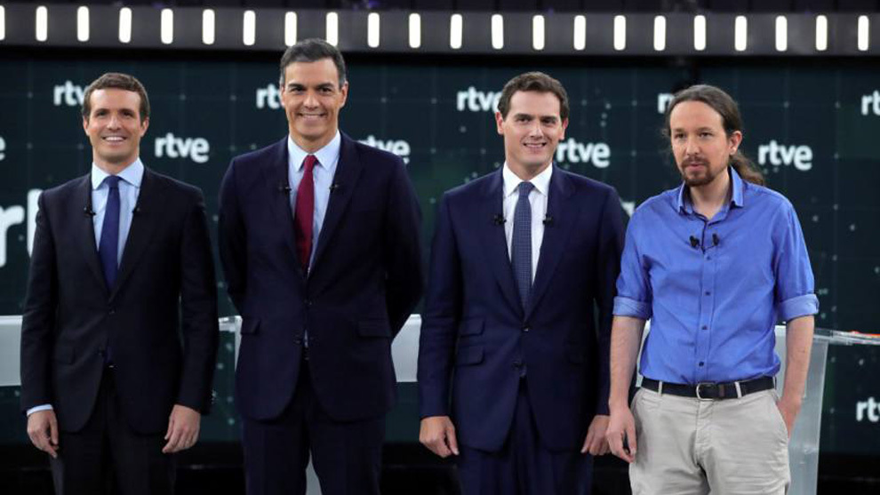 El debate a cuatro de RTVE fue visto por 8,9 millones de espectadores
