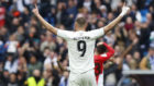 Benzema celebra un gol ante el Athletic.