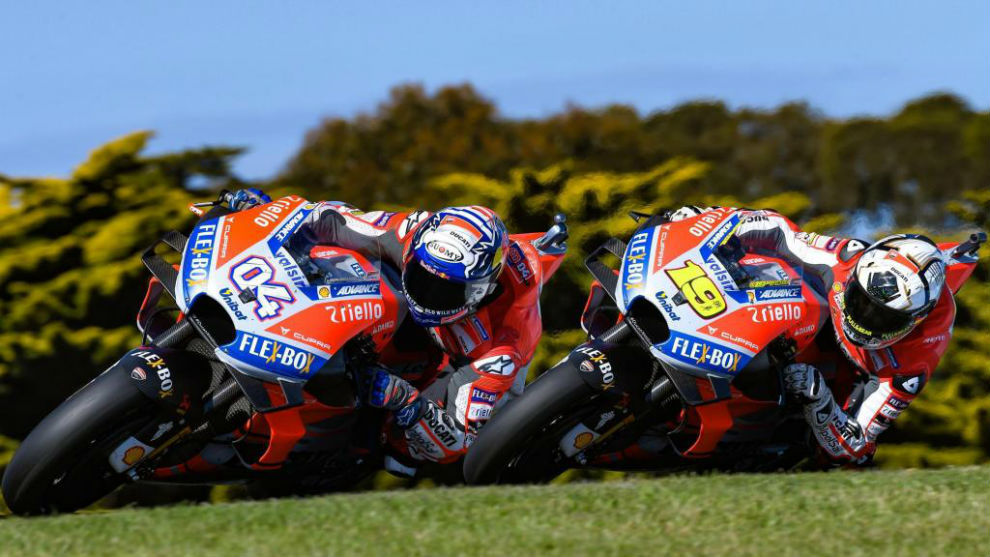 Dovizioso y Bautista, en Australia 2018 en MotoGP.
