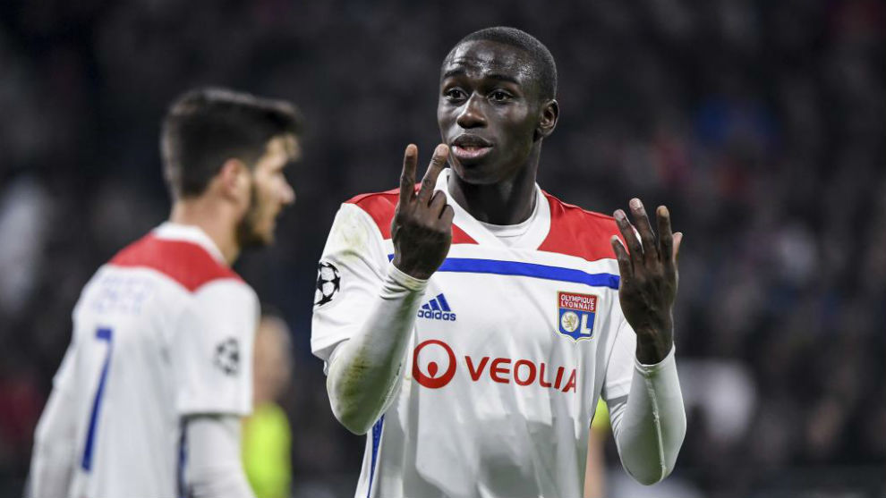 Ferland Mendy during a match for Lyon.