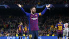 Messi celebra uno de sus goles ante el Liverpool.
