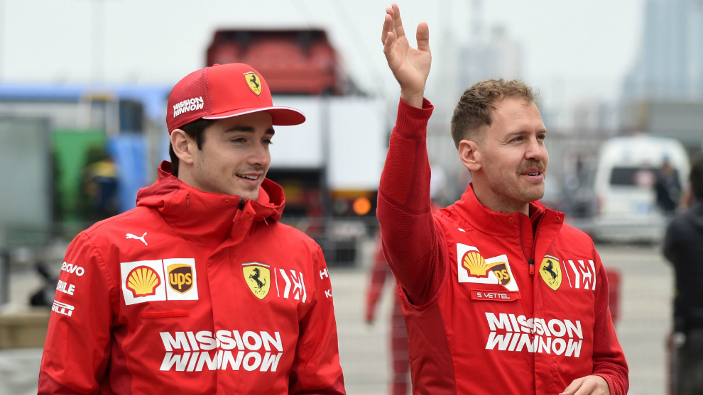 Leclerc y Vettel.