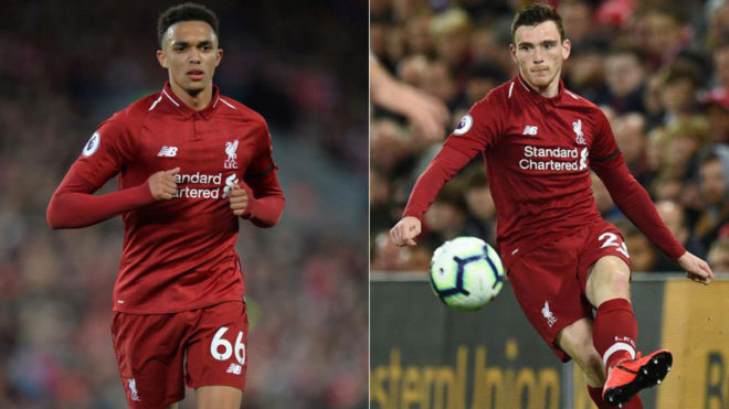 Trent Alexander-Arnold and Andrew Robertson.