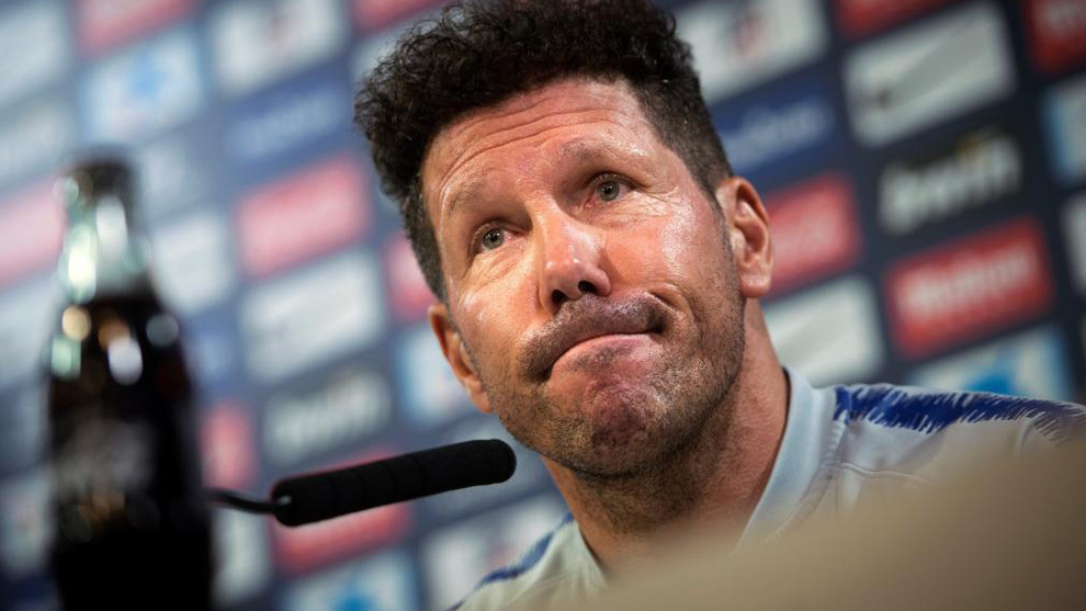 Diego Simeone at his press conference.